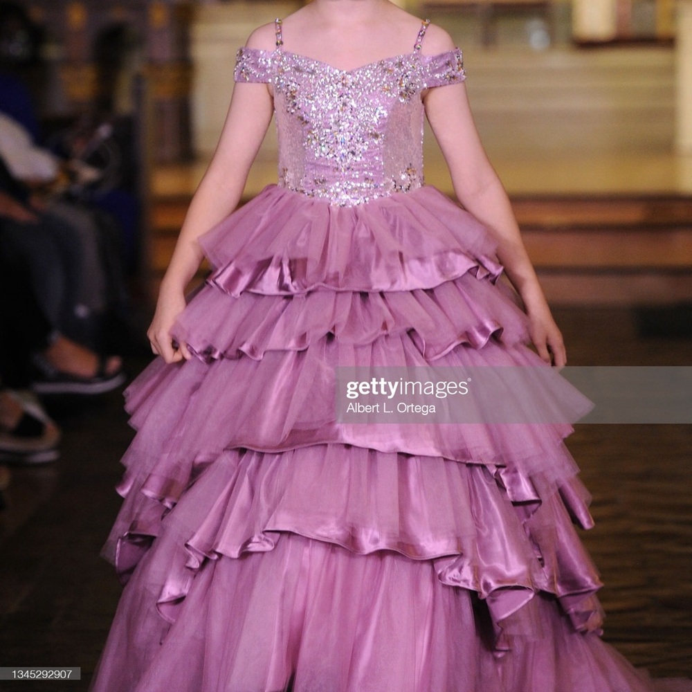 Love baby J Mauve tiered dress. Worn for NYFW and LAFW